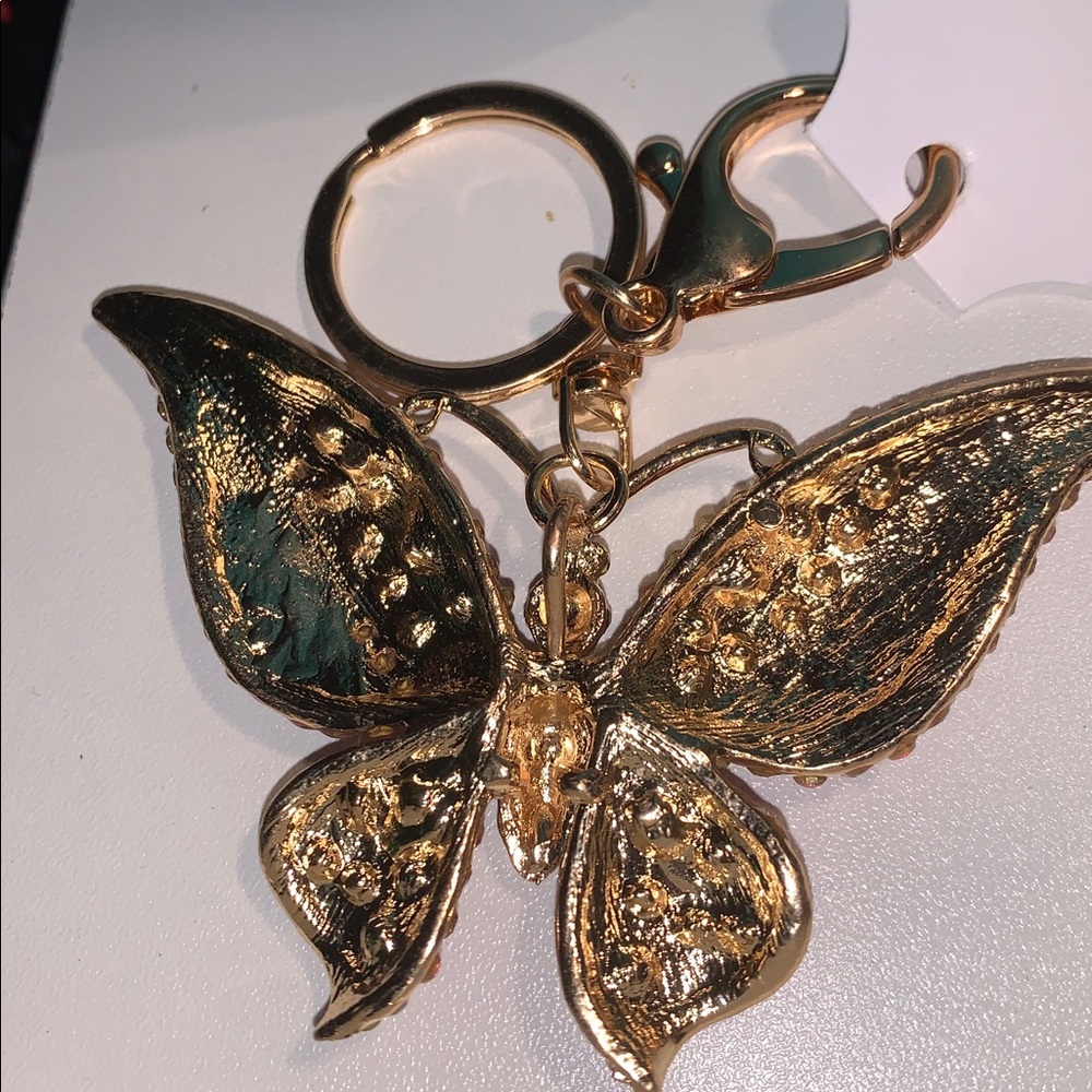 Crystal Butterfly purse/bag charm keychain nwt - Picture 3 of 7